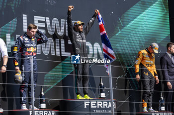 2024-07-07 - Podium of the Race on day 4, Sunday july 7, 2024 of the formula 1 qatar airways british grand prix 2024, scheduled to take place at the silverstone circuit from july 5 to july 7, 2024 - FORMULA 1 - QATAR AIRWAYS BRITISHGRAND PRIX 2024 - RACE - FORMULA 1 - MOTORS