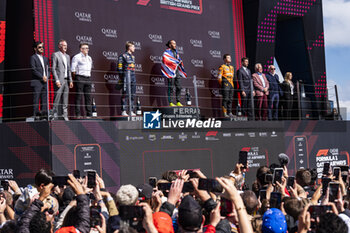 2024-07-07 - Podium of the Race on day 4, Sunday july 7, 2024 of the formula 1 qatar airways british grand prix 2024, scheduled to take place at the silverstone circuit from july 5 to july 7, 2024 - FORMULA 1 - QATAR AIRWAYS BRITISHGRAND PRIX 2024 - RACE - FORMULA 1 - MOTORS