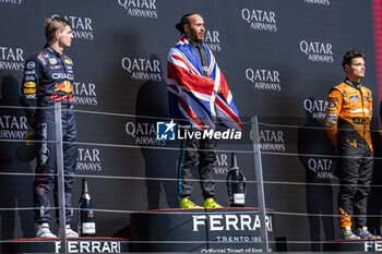 2024-07-07 - Podium of the Race on day 4, Sunday july 7, 2024 of the formula 1 qatar airways british grand prix 2024, scheduled to take place at the silverstone circuit from july 5 to july 7, 2024 - FORMULA 1 - QATAR AIRWAYS BRITISHGRAND PRIX 2024 - RACE - FORMULA 1 - MOTORS