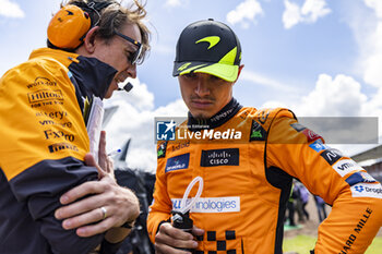 2024-07-07 - Lando Norris (GBR) - McLaren Formula 1 Team - McLaren MCL38 - Mercedes during the Race on day 4, Sunday july 7, 2024 of the formula 1 qatar airways british grand prix 2024, scheduled to take place at the silverstone circuit from july 5 to july 7, 2024 - FORMULA 1 - QATAR AIRWAYS BRITISHGRAND PRIX 2024 - RACE - FORMULA 1 - MOTORS