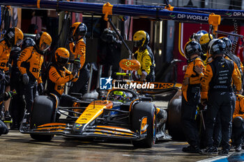 2024-07-07 - Lando Norris (GBR) - McLaren Formula 1 Team - McLaren MCL38 - Mercedes during the Race on day 4, Sunday july 7, 2024 of the formula 1 qatar airways british grand prix 2024, scheduled to take place at the silverstone circuit from july 5 to july 7, 2024 - FORMULA 1 - QATAR AIRWAYS BRITISHGRAND PRIX 2024 - RACE - FORMULA 1 - MOTORS