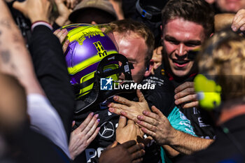 2024-07-07 - Lewis Hamilton (GBR) - Mercedes-AMG PETRONAS F1 Team - Mercedes W15 - Mercedes E Performance during the Race on day 4, Sunday july 7, 2024 of the formula 1 qatar airways british grand prix 2024, scheduled to take place at the silverstone circuit from july 5 to july 7, 2024 - FORMULA 1 - QATAR AIRWAYS BRITISHGRAND PRIX 2024 - RACE - FORMULA 1 - MOTORS