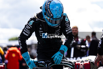 2024-07-07 - George Russell (GBR) - Mercedes-AMG PETRONAS F1 Team - Mercedes W15 - Mercedes E Performance during the Race on day 4, Sunday july 7, 2024 of the formula 1 qatar airways british grand prix 2024, scheduled to take place at the silverstone circuit from july 5 to july 7, 2024 - FORMULA 1 - QATAR AIRWAYS BRITISHGRAND PRIX 2024 - RACE - FORMULA 1 - MOTORS