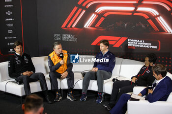 2024-07-05 - WOLFF Toto (aut), Team Principal & CEO of Mercedes AMG F1 Team, portrait BROWN Zak (usa), CEO of of McLaren Racing, portrait VOWLES James, Team Principal of Williams Racing, portrait KOMATSU Ayao (jpn), Team Principal of Haas F1 team, portrait press conference during the Formula 1 Qatar Airways British Grand Prix 2024, 12th round of the 2024 Formula One World Championship from July 5 to 7, 2024 on the Silverstone Circuit, in Silverstone, United Kingdom - F1 - BRITISH GRAND PRIX 2024 - FORMULA 1 - MOTORS