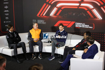 2024-07-05 - WOLFF Toto (aut), Team Principal & CEO of Mercedes AMG F1 Team, portrait BROWN Zak (usa), CEO of of McLaren Racing, portrait VOWLES James, Team Principal of Williams Racing, portrait KOMATSU Ayao (jpn), Team Principal of Haas F1 team, portrait press conference during the Formula 1 Qatar Airways British Grand Prix 2024, 12th round of the 2024 Formula One World Championship from July 5 to 7, 2024 on the Silverstone Circuit, in Silverstone, United Kingdom - F1 - BRITISH GRAND PRIX 2024 - FORMULA 1 - MOTORS