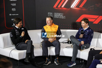 2024-07-05 - WOLFF Toto (aut), Team Principal & CEO of Mercedes AMG F1 Team, portrait BROWN Zak (usa), CEO of of McLaren Racing, portrait VOWLES James, Team Principal of Williams Racing, portrait press conference during the Formula 1 Qatar Airways British Grand Prix 2024, 12th round of the 2024 Formula One World Championship from July 5 to 7, 2024 on the Silverstone Circuit, in Silverstone, United Kingdom - F1 - BRITISH GRAND PRIX 2024 - FORMULA 1 - MOTORS