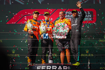 2024-07-21 - Podium of the race, Oscar Piastri, (AUS), Lando Norris (GRB) McLaren, Lewis Hamilton (GRB) during the Hungarian GP, Budapest 18-21 July 2024 Formula 1 World championship 2024. - FORMULA 1 HUNGARIAN GRAND PRIX 2024 - RACE - FORMULA 1 - MOTORS