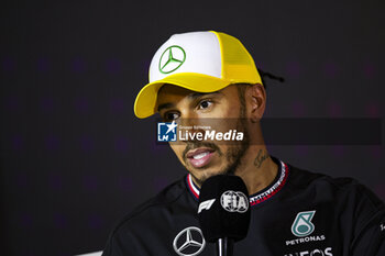 2024-07-06 - HAMILTON Lewis (gbr), Mercedes AMG F1 Team W15, portrait, press conference during the Formula 1 Qatar Airways British Grand Prix 2024, 12th round of the 2024 Formula One World Championship from July 5 to 7, 2024 on the Silverstone Circuit, in Silverstone, United Kingdom - F1 - BRITISH GRAND PRIX 2024 - FORMULA 1 - MOTORS