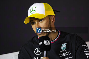 2024-07-06 - HAMILTON Lewis (gbr), Mercedes AMG F1 Team W15, portrait, press conference during the Formula 1 Qatar Airways British Grand Prix 2024, 12th round of the 2024 Formula One World Championship from July 5 to 7, 2024 on the Silverstone Circuit, in Silverstone, United Kingdom - F1 - BRITISH GRAND PRIX 2024 - FORMULA 1 - MOTORS