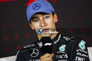 2024-07-06 - RUSSELL George (gbr), Mercedes AMG F1 Team W15, portrait, press conference during the Formula 1 Qatar Airways British Grand Prix 2024, 12th round of the 2024 Formula One World Championship from July 5 to 7, 2024 on the Silverstone Circuit, in Silverstone, United Kingdom - F1 - BRITISH GRAND PRIX 2024 - FORMULA 1 - MOTORS