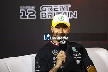 2024-07-06 - HAMILTON Lewis (gbr), Mercedes AMG F1 Team W15, portrait, press conference during the Formula 1 Qatar Airways British Grand Prix 2024, 12th round of the 2024 Formula One World Championship from July 5 to 7, 2024 on the Silverstone Circuit, in Silverstone, United Kingdom - F1 - BRITISH GRAND PRIX 2024 - FORMULA 1 - MOTORS