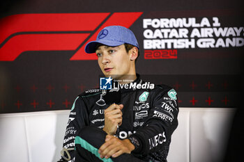 2024-07-06 - RUSSELL George (gbr), Mercedes AMG F1 Team W15, portrait, press conference during the Formula 1 Qatar Airways British Grand Prix 2024, 12th round of the 2024 Formula One World Championship from July 5 to 7, 2024 on the Silverstone Circuit, in Silverstone, United Kingdom - F1 - BRITISH GRAND PRIX 2024 - FORMULA 1 - MOTORS