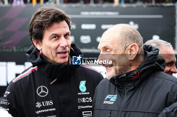 2024-07-06 - WOLFF Toto (aut), Team Principal & CEO of Mercedes AMG F1 Team, portrait Bruno Michel, CEO of F2 and F3 during the Formula 1 Qatar Airways British Grand Prix 2024, 12th round of the 2024 Formula One World Championship from July 5 to 7, 2024 on the Silverstone Circuit, in Silverstone, United Kingdom - F1 - BRITISH GRAND PRIX 2024 - FORMULA 1 - MOTORS