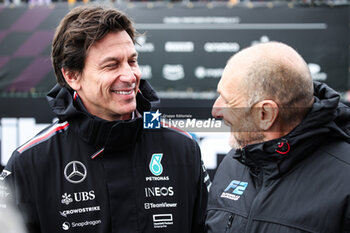 2024-07-06 - WOLFF Toto (aut), Team Principal & CEO of Mercedes AMG F1 Team, portrait Bruno Michel, CEO of F2 and F3 during the Formula 1 Qatar Airways British Grand Prix 2024, 12th round of the 2024 Formula One World Championship from July 5 to 7, 2024 on the Silverstone Circuit, in Silverstone, United Kingdom - F1 - BRITISH GRAND PRIX 2024 - FORMULA 1 - MOTORS