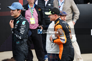 2024-07-06 - RUSSELL George (gbr), Mercedes AMG F1 Team W15, portrait NORRIS Lando (gbr), McLaren F1 Team MCL38, portrait Jackie Stewart, former F1 driver during the Formula 1 Qatar Airways British Grand Prix 2024, 12th round of the 2024 Formula One World Championship from July 5 to 7, 2024 on the Silverstone Circuit, in Silverstone, United Kingdom - F1 - BRITISH GRAND PRIX 2024 - FORMULA 1 - MOTORS