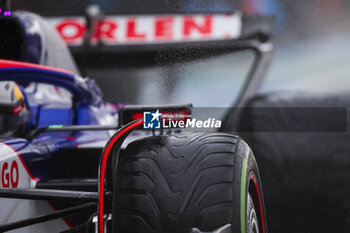 2024-07-06 - Pirelli rain, pluie, tyres, pneus, tyre, pneu, during the Formula 1 Qatar Airways British Grand Prix 2024, 12th round of the 2024 Formula One World Championship from July 5 to 7, 2024 on the Silverstone Circuit, in Silverstone, United Kingdom - F1 - BRITISH GRAND PRIX 2024 - FORMULA 1 - MOTORS