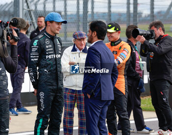 2024-07-06 - RUSSELL George (gbr), Mercedes AMG F1 Team W15, portrait BEN SULAYEM Mohammed (uae), President of the FIA, portrait NORRIS Lando (gbr), McLaren F1 Team MCL38, portrait Jackie Stewart during the Formula 1 Qatar Airways British Grand Prix 2024, 12th round of the 2024 Formula One World Championship from July 5 to 7, 2024 on the Silverstone Circuit, in Silverstone, United Kingdom - F1 - BRITISH GRAND PRIX 2024 - FORMULA 1 - MOTORS