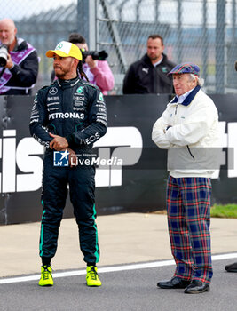 2024-07-06 - Jackie Stewart, portrait HAMILTON Lewis (gbr), Mercedes AMG F1 Team W15, portrait during the Formula 1 Qatar Airways British Grand Prix 2024, 12th round of the 2024 Formula One World Championship from July 5 to 7, 2024 on the Silverstone Circuit, in Silverstone, United Kingdom - F1 - BRITISH GRAND PRIX 2024 - FORMULA 1 - MOTORS