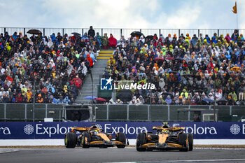 2024-07-07 - 04 NORRIS Lando (gbr), McLaren F1 Team MCL38, 81 PIASTRI Oscar (aus), McLaren F1 Team MCL38, action during the Formula 1 Qatar Airways British Grand Prix 2024, 12th round of the 2024 Formula One World Championship from July 5 to 7, 2024 on the Silverstone Circuit, in Silverstone, United Kingdom - F1 - BRITISH GRAND PRIX 2024 - FORMULA 1 - MOTORS