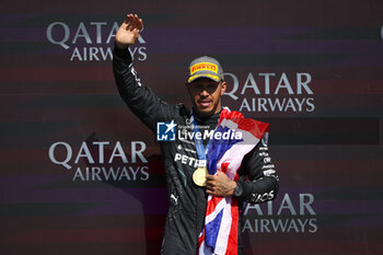 2024-07-07 - HAMILTON Lewis (gbr), Mercedes AMG F1 Team W15, portrait podium during the Formula 1 Qatar Airways British Grand Prix 2024, 12th round of the 2024 Formula One World Championship from July 5 to 7, 2024 on the Silverstone Circuit, in Silverstone, United Kingdom - F1 - BRITISH GRAND PRIX 2024 - FORMULA 1 - MOTORS