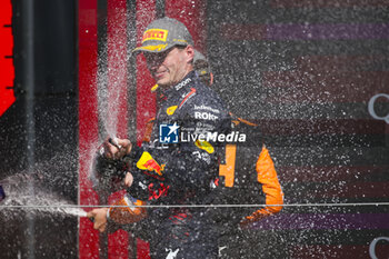 2024-07-07 - VERSTAPPEN Max (ned), Red Bull Racing RB20, portrait podium during the Formula 1 Qatar Airways British Grand Prix 2024, 12th round of the 2024 Formula One World Championship from July 5 to 7, 2024 on the Silverstone Circuit, in Silverstone, United Kingdom - F1 - BRITISH GRAND PRIX 2024 - FORMULA 1 - MOTORS