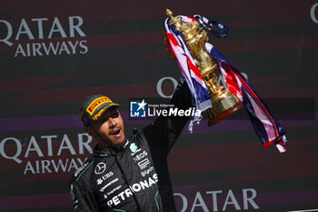 2024-07-07 - HAMILTON Lewis (gbr), Mercedes AMG F1 Team W15, portrait podium during the Formula 1 Qatar Airways British Grand Prix 2024, 12th round of the 2024 Formula One World Championship from July 5 to 7, 2024 on the Silverstone Circuit, in Silverstone, United Kingdom - F1 - BRITISH GRAND PRIX 2024 - FORMULA 1 - MOTORS