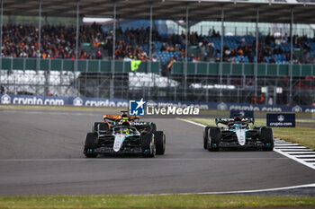 2024-07-07 - 04 NORRIS Lando (gbr), McLaren F1 Team MCL38, action 44 HAMILTON Lewis (gbr), Mercedes AMG F1 Team W15, action 63 RUSSELL George (gbr), Mercedes AMG F1 Team W15, action during the Formula 1 Qatar Airways British Grand Prix 2024, 12th round of the 2024 Formula One World Championship from July 5 to 7, 2024 on the Silverstone Circuit, in Silverstone, United Kingdom - F1 - BRITISH GRAND PRIX 2024 - FORMULA 1 - MOTORS