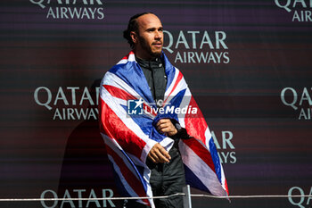 2024-07-07 - HAMILTON Lewis (gbr), Mercedes AMG F1 Team W15, portrait podium during the Formula 1 Qatar Airways British Grand Prix 2024, 12th round of the 2024 Formula One World Championship from July 5 to 7, 2024 on the Silverstone Circuit, in Silverstone, United Kingdom - F1 - BRITISH GRAND PRIX 2024 - FORMULA 1 - MOTORS