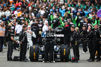 2024-07-07 - Modified F2 car prepared by Mercedes Applied Science and Carlin for the fictional Apex APXGP team in the F1 movie by Apple Studios / Bruckheimer Films, during the Formula 1 Qatar Airways British Grand Prix 2024, 12th round of the 2024 Formula One World Championship from July 5 to 7, 2024 on the Silverstone Circuit, in Silverstone, United Kingdom - F1 - BRITISH GRAND PRIX 2024 - FORMULA 1 - MOTORS