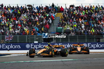 2024-07-07 - 04 NORRIS Lando (gbr), McLaren F1 Team MCL38, 81 PIASTRI Oscar (aus), McLaren F1 Team MCL38, action during the Formula 1 Qatar Airways British Grand Prix 2024, 12th round of the 2024 Formula One World Championship from July 5 to 7, 2024 on the Silverstone Circuit, in Silverstone, United Kingdom - F1 - BRITISH GRAND PRIX 2024 - FORMULA 1 - MOTORS