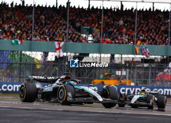 2024-07-07 - 63 RUSSELL George (gbr), Mercedes AMG F1 Team W15, action 44 HAMILTON Lewis (gbr), Mercedes AMG F1 Team W15, action during the Formula 1 Qatar Airways British Grand Prix 2024, 12th round of the 2024 Formula One World Championship from July 5 to 7, 2024 on the Silverstone Circuit, in Silverstone, United Kingdom - F1 - BRITISH GRAND PRIX 2024 - FORMULA 1 - MOTORS