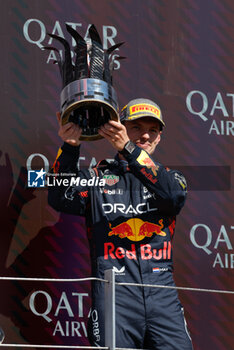 2024-07-07 - VERSTAPPEN Max (ned), Red Bull Racing RB20, portrait podium during the Formula 1 Qatar Airways British Grand Prix 2024, 12th round of the 2024 Formula One World Championship from July 5 to 7, 2024 on the Silverstone Circuit, in Silverstone, United Kingdom - F1 - BRITISH GRAND PRIX 2024 - FORMULA 1 - MOTORS