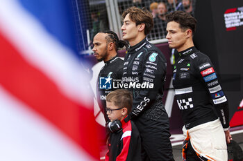 2024-07-07 - HAMILTON Lewis (gbr), Mercedes AMG F1 Team W15, portrait, RUSSELL George (gbr), Mercedes AMG F1 Team W15, portrait NORRIS Lando (gbr), McLaren F1 Team MCL38, portrait during the Formula 1 Qatar Airways British Grand Prix 2024, 12th round of the 2024 Formula One World Championship from July 5 to 7, 2024 on the Silverstone Circuit, in Silverstone, United Kingdom - F1 - BRITISH GRAND PRIX 2024 - FORMULA 1 - MOTORS