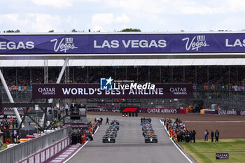 2024-07-07 - start of the race, depart, 63 RUSSELL George (gbr), Mercedes AMG F1 Team W15, action during the Formula 1 Qatar Airways British Grand Prix 2024, 12th round of the 2024 Formula One World Championship from July 5 to 7, 2024 on the Silverstone Circuit, in Silverstone, United Kingdom - F1 - BRITISH GRAND PRIX 2024 - FORMULA 1 - MOTORS