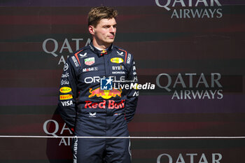 2024-07-07 - VERSTAPPEN Max (ned), Red Bull Racing RB20, portrait podium during the Formula 1 Qatar Airways British Grand Prix 2024, 12th round of the 2024 Formula One World Championship from July 5 to 7, 2024 on the Silverstone Circuit, in Silverstone, United Kingdom - F1 - BRITISH GRAND PRIX 2024 - FORMULA 1 - MOTORS