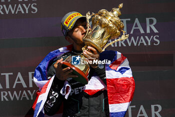 2024-07-07 - HAMILTON Lewis (gbr), Mercedes AMG F1 Team W15, portrait podium during the Formula 1 Qatar Airways British Grand Prix 2024, 12th round of the 2024 Formula One World Championship from July 5 to 7, 2024 on the Silverstone Circuit, in Silverstone, United Kingdom - F1 - BRITISH GRAND PRIX 2024 - FORMULA 1 - MOTORS