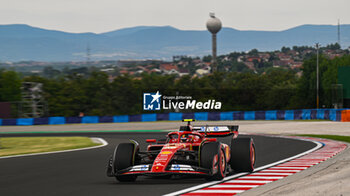 2024-07-20 - #55 Carlos Sainz Of The Team Scuderia Ferrari HP, Ferrari SF-24,They Face Practice Session 3,During Fia Formula One World Championship F1 Hungarian Grand Prix 2024, 20 July In Budapest, Hungarian - FORMULA 1 HUNGARIAN GRAND PRIX 2024 - PRACTICE 3  - FORMULA 1 - MOTORS