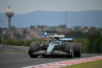 2024-07-20 - #14 Fernando Alonso Of The Team Aston Martin Aramco Formula One Team, Aston Martin AMR24,They Face Practice Session 3,During Fia Formula One World Championship F1 Hungarian Grand Prix 2024, 20 July In Budapest, Hungarian - FORMULA 1 HUNGARIAN GRAND PRIX 2024 - PRACTICE 3  - FORMULA 1 - MOTORS