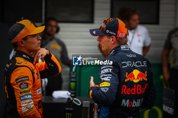 2024-07-20 - 04 Lando Norris, (GRB) McLaren Mercedes and Max Verstappen (NED) during the Hungarian GP, Budapest 18-21 July 2024 Formula 1 World championship 2024. - FORMULA 1 HUNGARIAN GRAND PRIX 2024 - PRACTICE 3 AND QUALIFYING - FORMULA 1 - MOTORS