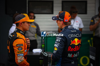 2024-07-20 - 04 Lando Norris, (GRB) McLaren Mercedes and Max Verstappen (NED) during the Hungarian GP, Budapest 18-21 July 2024 Formula 1 World championship 2024. - FORMULA 1 HUNGARIAN GRAND PRIX 2024 - PRACTICE 3 AND QUALIFYING - FORMULA 1 - MOTORS