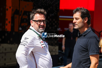 2024-07-18 - LAGRUE Gwen (fra), Driver Development Advisor for Mercedes AMG F1 Team, WEBBER Mark (aus), former F1 driver and TV presenter, portrait during the Formula 1 Hungarian Grand Prix 2024, 13th round of the 2024 Formula One World Championship from July 19 to 21, 2024 on the Hungaroring, in Mogyorod, Hungary - F1 - HUNGARIAN GRAND PRIX 2024 - FORMULA 1 - MOTORS