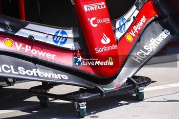 2024-07-18 - Scuderia Ferrari SF-24, mechanical detail front wings during the Formula 1 Hungarian Grand Prix 2024, 13th round of the 2024 Formula One World Championship from July 19 to 21, 2024 on the Hungaroring, in Mogyorod, Hungary - F1 - HUNGARIAN GRAND PRIX 2024 - FORMULA 1 - MOTORS