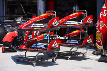 2024-07-18 - Scuderia Ferrari SF-24, mechanical detail front wings during the Formula 1 Hungarian Grand Prix 2024, 13th round of the 2024 Formula One World Championship from July 19 to 21, 2024 on the Hungaroring, in Mogyorod, Hungary - F1 - HUNGARIAN GRAND PRIX 2024 - FORMULA 1 - MOTORS