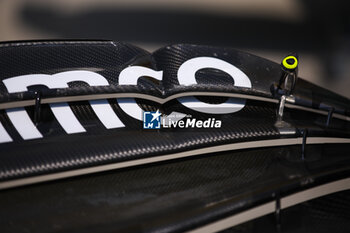 2024-07-18 - Aston Martin F1 Team AMR23, mechanical detail front wing during the Formula 1 Hungarian Grand Prix 2024, 13th round of the 2024 Formula One World Championship from July 19 to 21, 2024 on the Hungaroring, in Mogyorod, Hungary - F1 - HUNGARIAN GRAND PRIX 2024 - FORMULA 1 - MOTORS