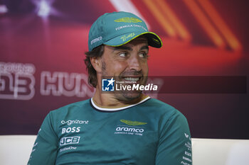 2024-07-18 - ALONSO Fernando (spa), Aston Martin F1 Team AMR24, portrait press conference during the Formula 1 Hungarian Grand Prix 2024, 13th round of the 2024 Formula One World Championship from July 19 to 21, 2024 on the Hungaroring, in Mogyorod, Hungary - F1 - HUNGARIAN GRAND PRIX 2024 - FORMULA 1 - MOTORS