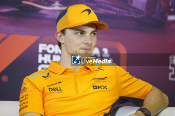 2024-07-18 - PIASTRI Oscar (aus), McLaren F1 Team MCL38, portrait press conference during the Formula 1 Hungarian Grand Prix 2024, 13th round of the 2024 Formula One World Championship from July 19 to 21, 2024 on the Hungaroring, in Mogyorod, Hungary - F1 - HUNGARIAN GRAND PRIX 2024 - FORMULA 1 - MOTORS