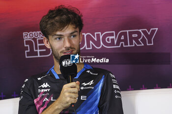 2024-07-18 - GASLY Pierre (fra), Alpine F1 Team A524, portrait press conference during the Formula 1 Hungarian Grand Prix 2024, 13th round of the 2024 Formula One World Championship from July 19 to 21, 2024 on the Hungaroring, in Mogyorod, Hungary - F1 - HUNGARIAN GRAND PRIX 2024 - FORMULA 1 - MOTORS