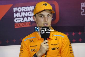 2024-07-18 - PIASTRI Oscar (aus), McLaren F1 Team MCL38, portrait press conference during the Formula 1 Hungarian Grand Prix 2024, 13th round of the 2024 Formula One World Championship from July 19 to 21, 2024 on the Hungaroring, in Mogyorod, Hungary - F1 - HUNGARIAN GRAND PRIX 2024 - FORMULA 1 - MOTORS