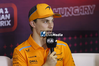 2024-07-18 - PIASTRI Oscar (aus), McLaren F1 Team MCL38, portrait press conference during the Formula 1 Hungarian Grand Prix 2024, 13th round of the 2024 Formula One World Championship from July 19 to 21, 2024 on the Hungaroring, in Mogyorod, Hungary - F1 - HUNGARIAN GRAND PRIX 2024 - FORMULA 1 - MOTORS