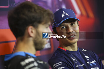 2024-07-18 - ALBON Alexander (tha), Williams Racing FW46, portrait and GASLY Pierre (fra), Alpine F1 Team A524, portrait press conference during the Formula 1 Hungarian Grand Prix 2024, 13th round of the 2024 Formula One World Championship from July 19 to 21, 2024 on the Hungaroring, in Mogyorod, Hungary - F1 - HUNGARIAN GRAND PRIX 2024 - FORMULA 1 - MOTORS